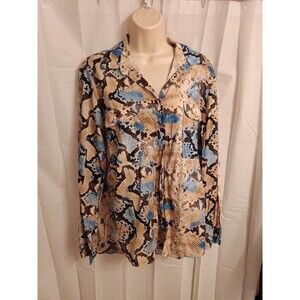 Vilagallo Snakeskin all over print button up blouse 46